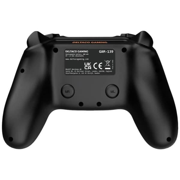 DELTACO GAMING trådlös handkontroll för PlayStation 4, PC, Android och iOS - Svart