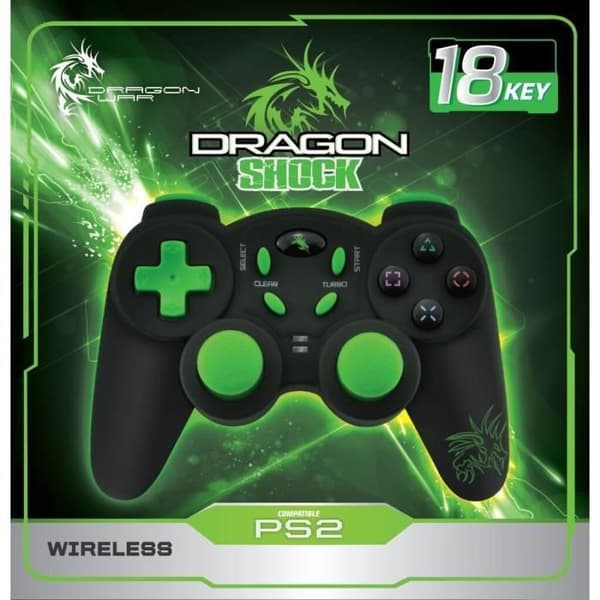 Dragon War Dragon Shock Controller Manette PS2 Trådlös- USED