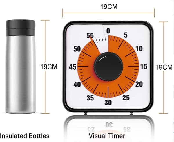 Visuell Timer STOR 60min - klassrum skola för barn 19cm