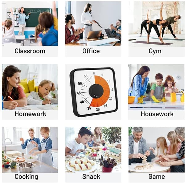 Visuell Timer STOR 60min - klassrum skola för barn 19cm
