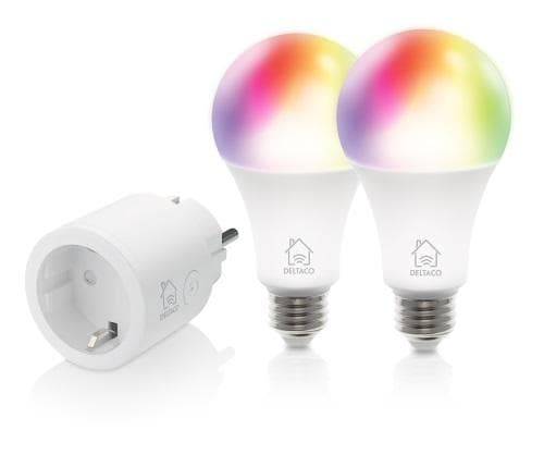 Starter kit DELTACO SMART HOME smart plug and 2x RGB LED lights / SH-KIT01