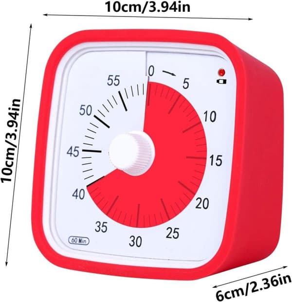 OBOSOE Visuell Timer för Klassrum & Barn - 60 minuter,Justerbar Volym, 10x10 cm