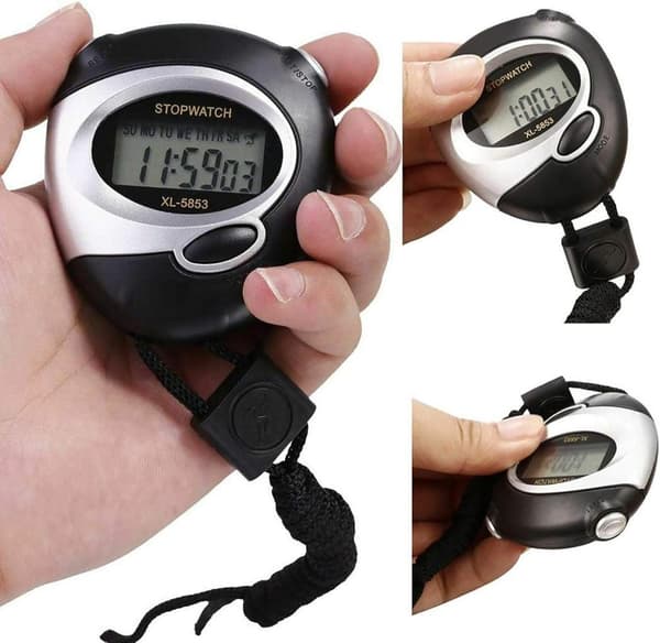 OBOSOE Digital Handhållen Multifunktions Elektronisk Kronograf Sport Stopwatch Timer Stop Watch för Sporttränare Fitness tränare och domare