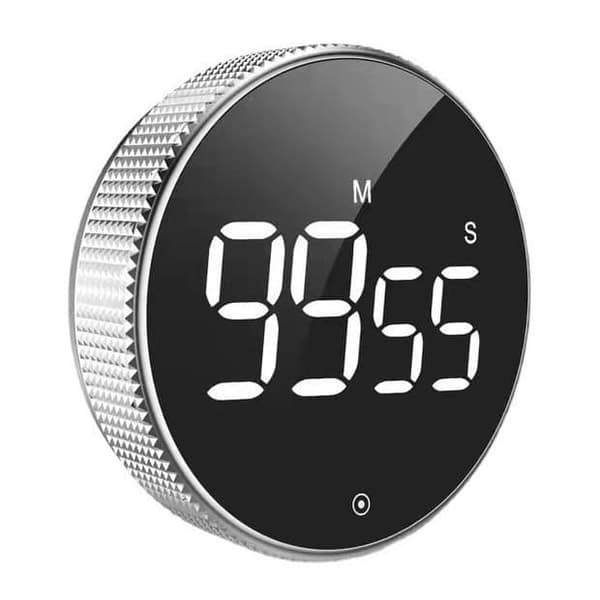 Digital æggetimer med LED og stopur – Lydløs køkkenur med magnetisk bagside til madlavning og studie