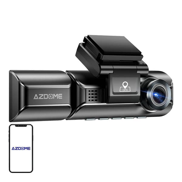 Azdome 550Pro Frontkamera 4K, bakkamera 1080p og internt IR-kamera, WiFi 5G/2.4G, GPS, G-Sensor, USB-C + 64GB minnekort