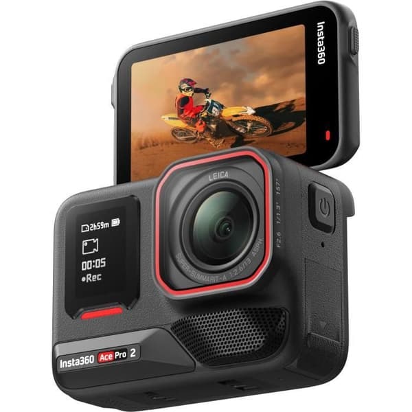 Pack Insta360 Ace Pro 2 Sportkamera Svart + 2:a batteri Svart