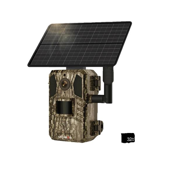 4G Solarburen Jaktr kamera, 14MP Upplösning, Vattentålig IP66,Med 32GB TF-kort