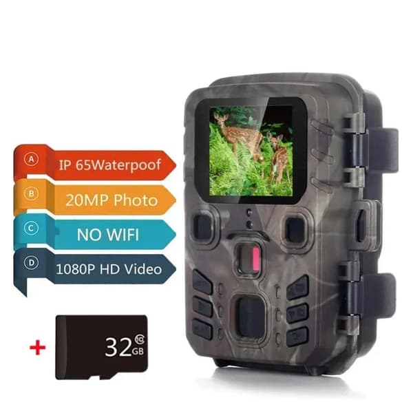 Polkukamera, 20MP valokuvan resoluutio, 1080P videolaatu,Vakio Versio 32GB