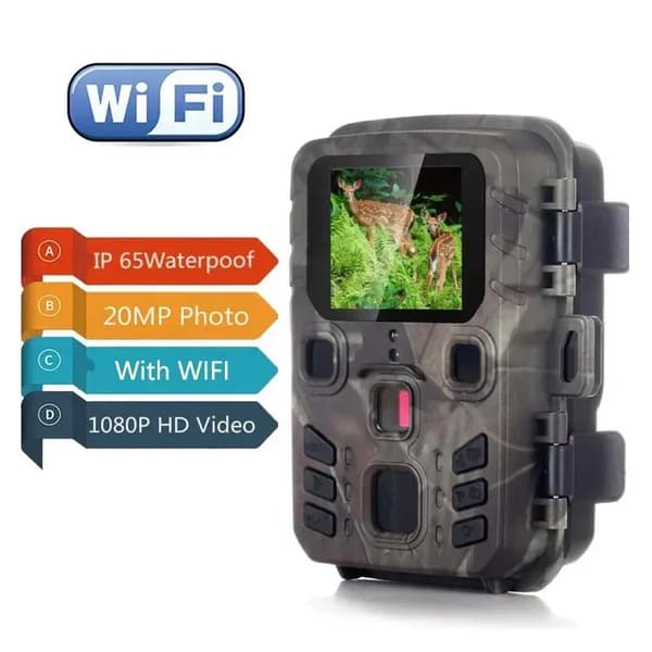 MINI301 Ulkoilureitinkamera, 20MP Valokuvat, 1080P Video,WIFI Versio