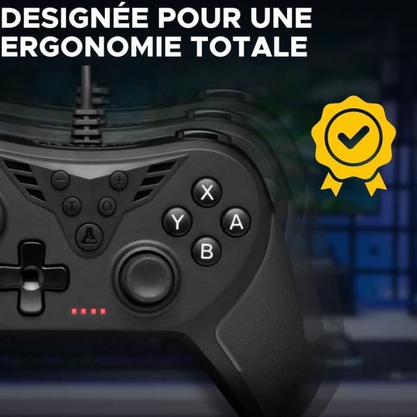Spelkontroll - THE G-LAB - K-PAD HELIUM - Kabelansluten - PC &amp; PS - Svart