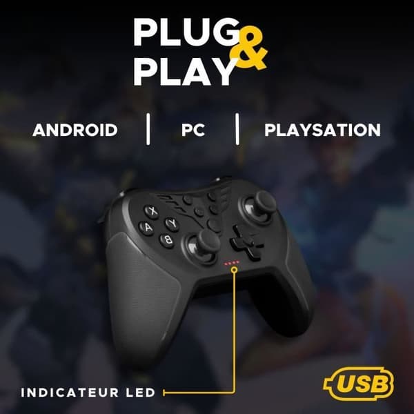 Spelkontroll - THE G-LAB - K-PAD HELIUM - Kabelansluten - PC &amp; PS - Svart