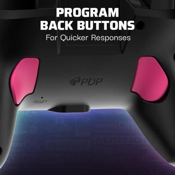 PDP - Glow Wireless Controller för Nintendo Switch och Switch OLED - Grand Prix Peach - Svart och Rosa