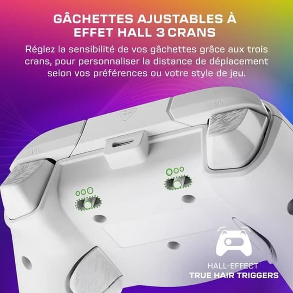 Gamepad - Xbox Series X|S, Xbox One och PC - Afterglow Wave - RGB - Kabelansluten - Vit - TURTLE BEACH