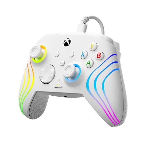 Gamepad - Xbox Series X|S, Xbox One och PC - Afterglow Wave - RGB - Kabelansluten - Vit - TURTLE BEACH