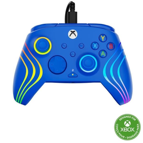 Gamepad - Xbox Series X|S, Xbox One och PC - Afterglow Wave - RGB - Kabelansluten - Blå - TURTLE BEACH