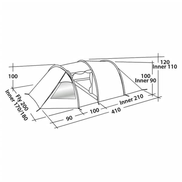 Easy Camp Tunneltält Spirit 300 3-pers stål grå och blå