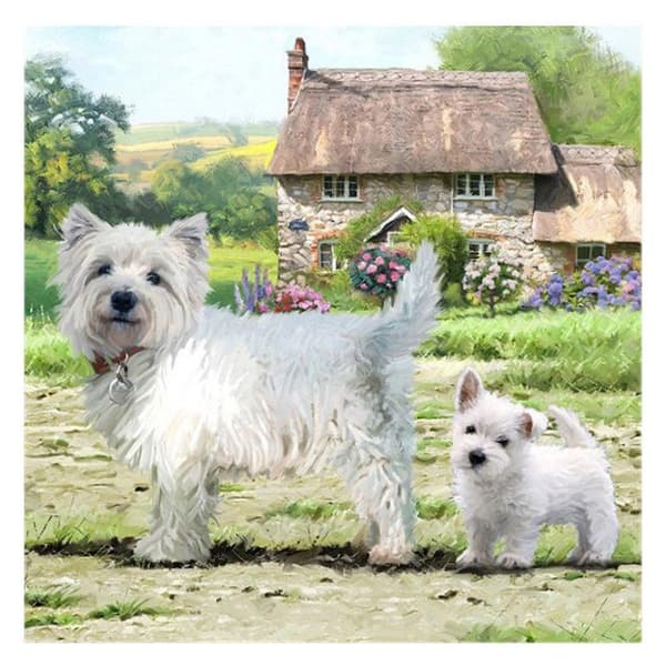 Craft Buddy Crystal Art Card West Highland Terrierit 18x18 cm