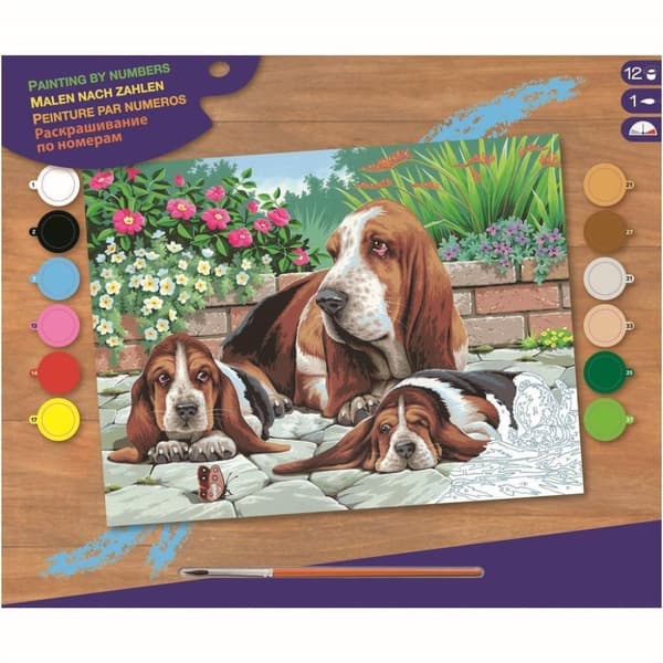 Number Basset Houndsin maalaus