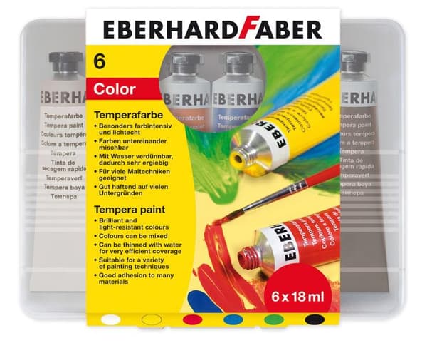 Eberhard Faber EF-575505 Gouachemaling 6 farver Tube 18 Ml