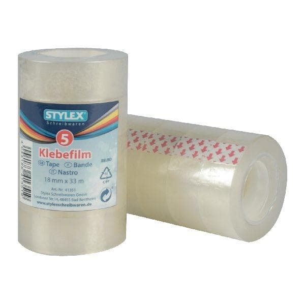 Stylex selvklæbende tape 18mmx3m 5 stk