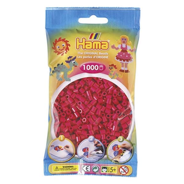 Hama Fuse Beads Mörkrosa 1000 stycken