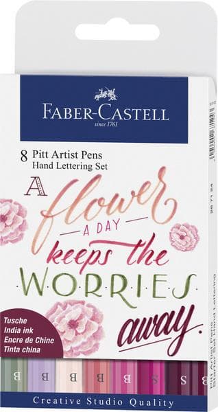 Faber Castell FC-267124 Tegnepen Faber-Castell Pitt Kunstner Pen bogstavsæt 8x