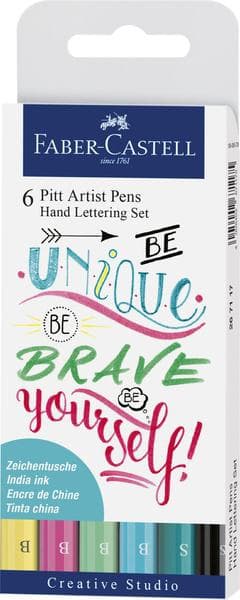 Faber Castell FC-267116 Ritpenna Faber-Castell Pitt Artist Pen Handbokstäver I 6-delat fodral