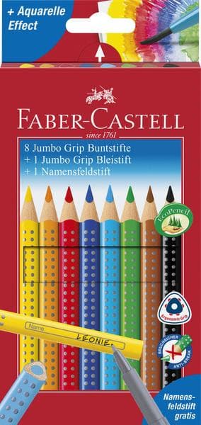 Faber Castell FC-280921 Farveblyant Faber-Castell Jumbo GRIP kampagnesæt 8 + 1 + 1