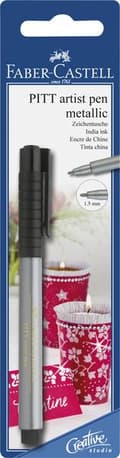 Miniatyrbillede 1 af 5: Faber Castell FC-167398 Tegnepen Pitt Artist Pen 251 Sølv