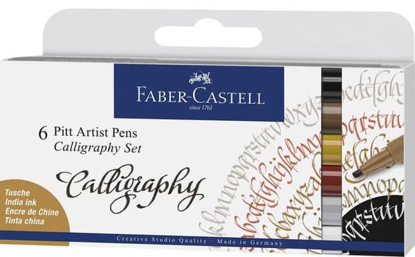 Faber Castell FC-167506 Tegnepen Faber-Castell Pitt Artist Pen Kalligrafi Sæt 6x