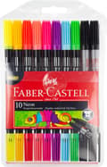 Miniatyrbild 1 av 4: Faber Castell FC-151109 Filtpennor Duo Neonfärger i fodral 10 stycken
