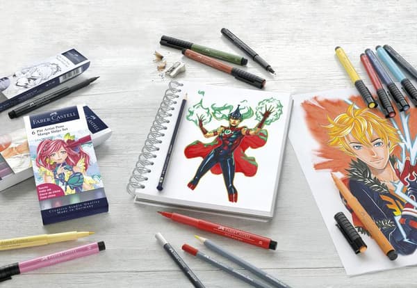 Faber Castell FC-167155 Ritpenna Faber-Castell Pitt Artist Pen Manga 6-delad Etui Shôjo