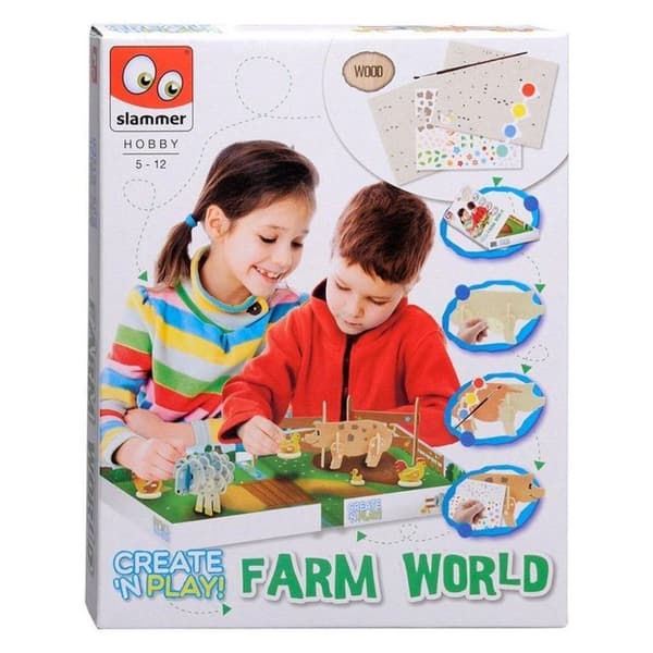 Slammer Luo ja pelaa Farm World -puinen askartelusetti