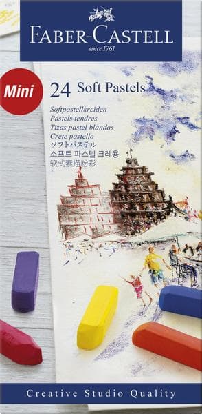 Faber Castell FC-128224 Pastelliliitu puolipitkä kotelo, 24 osaa