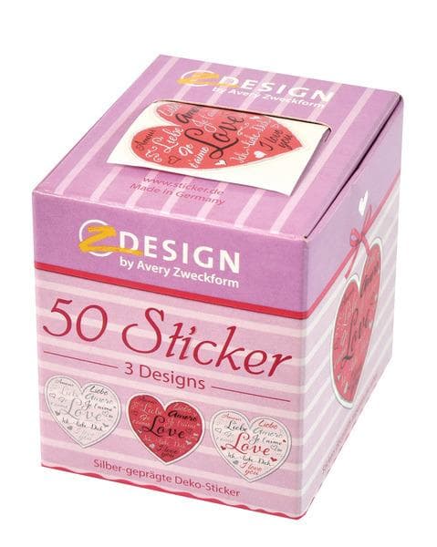 Avery AV-56813 Deco-klistermærke Box Hearts 3 Designs