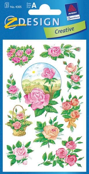 Avery AV-4305 Paper Label Z-design Creative Pack A 3 arkkia ruusuja
