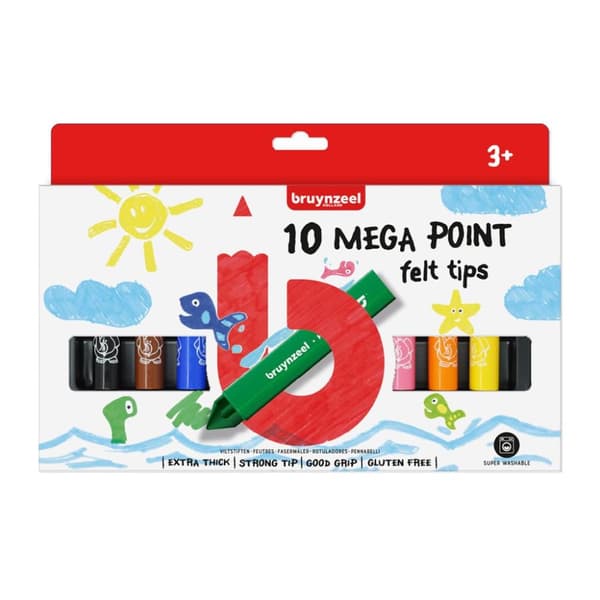 Bruynzeel Mega Point filtpenne 10 stk