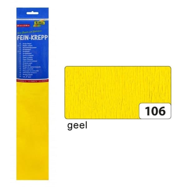 Folia FO-822106 kreppipaperi 50cmx2,5m kutiste Ã 10 taittunut keltainen