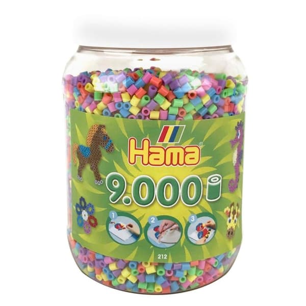 Hama strykpärlor i kruka 9000 bitar pastell