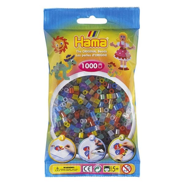 Hama Strykpärlor Transparenta Färger Mix 1000 Styck