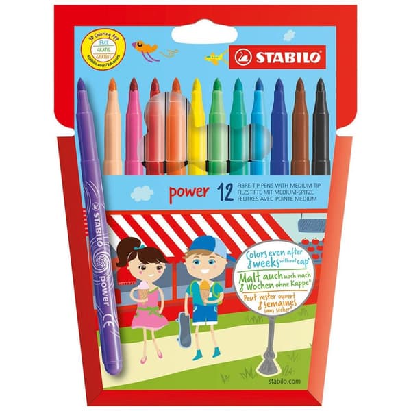 Stabilo filtpennor Power Markers 12 delar