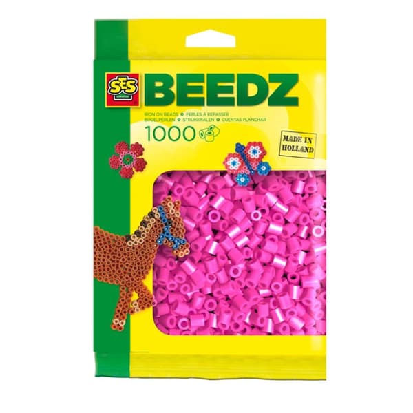 SES Creative Beedz Fuse Beads Neon Pink 1000 stycken