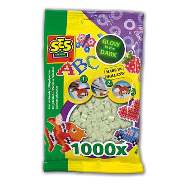 SES Creative Beedz Fuse Beads Glow In The Dark 1000 stycken