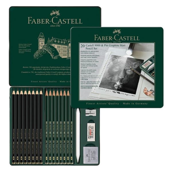 Faber Castell FC-115224 Castell 9000 og Pitt grafitblyanter 16 stk.