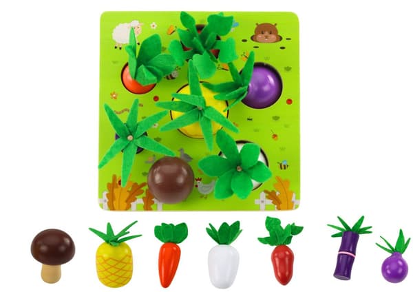 Memory Game Fruits and Vegetables Wooden