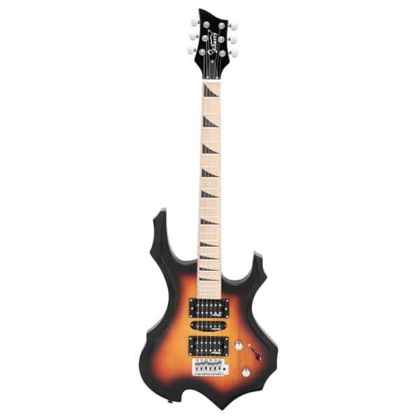 [US Warehouse] Glarry Flame II Elektrisk Guitar med pickup, Størrelse: 95×32.5x5cm (Brown)