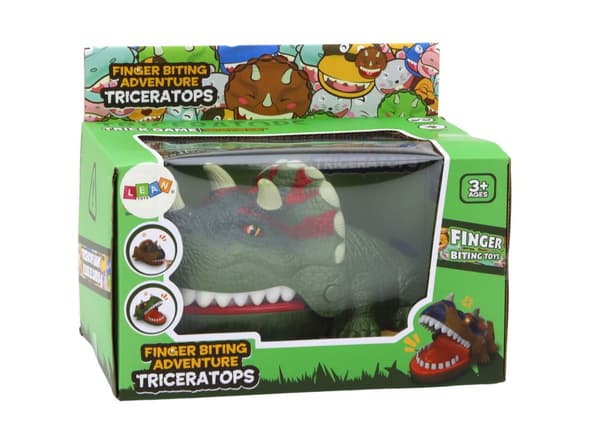Arcade Game Biting Dinosaur Triceratops Green Lights Sounds