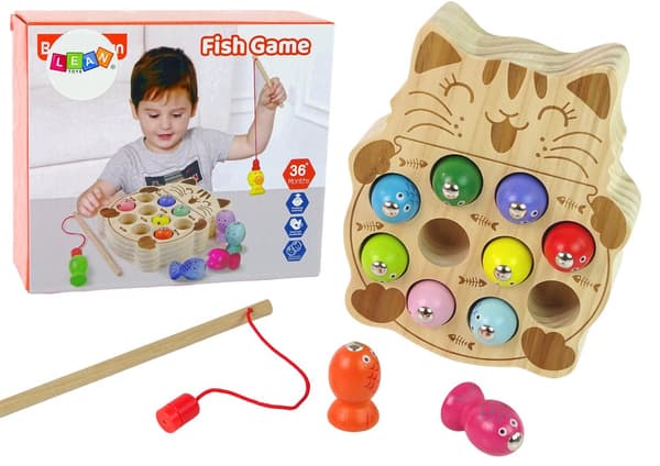 Træ Arcade Game Fishing 2 Fishing Rods Kitty