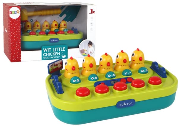 Arcade Game Whac-a-Mole Chickens Hammer Lights Lyder batteridrevet