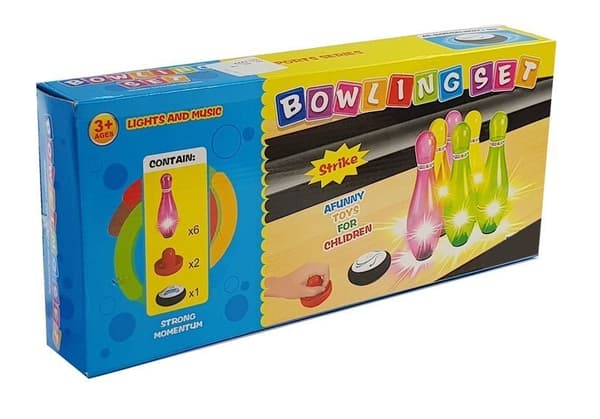 Bowlingsæt Farverigt 6 stk Lyser op